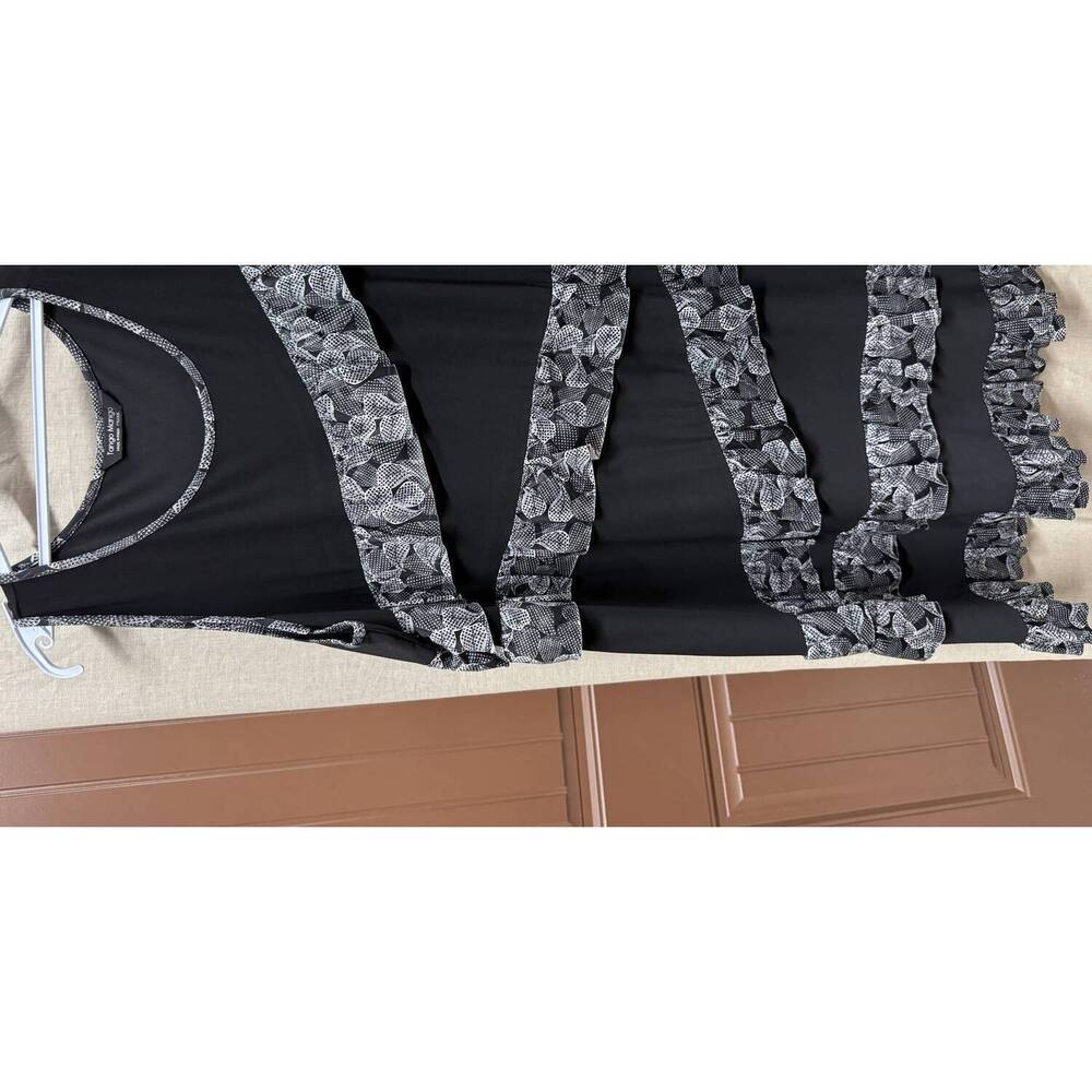 NEW TANGO MANGO women's tiered ruffles dress in black/white
